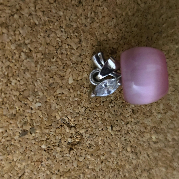 Pink Apple 925 Sterling Silver Pendant Cz. - Picture 2 of 7